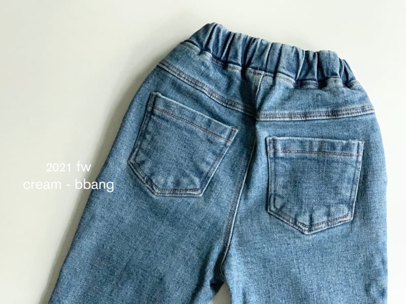 CREAM BBANG - Korean Children Fashion - #Kfashion4kids - Fleece Denim Wrinkle Baggy Pants - 6