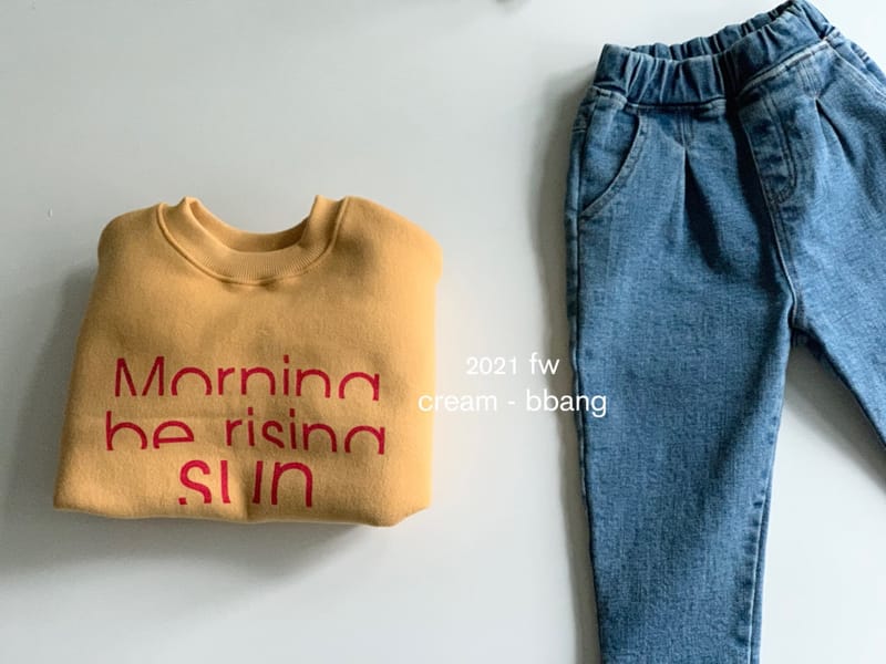 CREAM BBANG - Korean Children Fashion - #Kfashion4kids - Fleece Denim Wrinkle Baggy Pants - 8