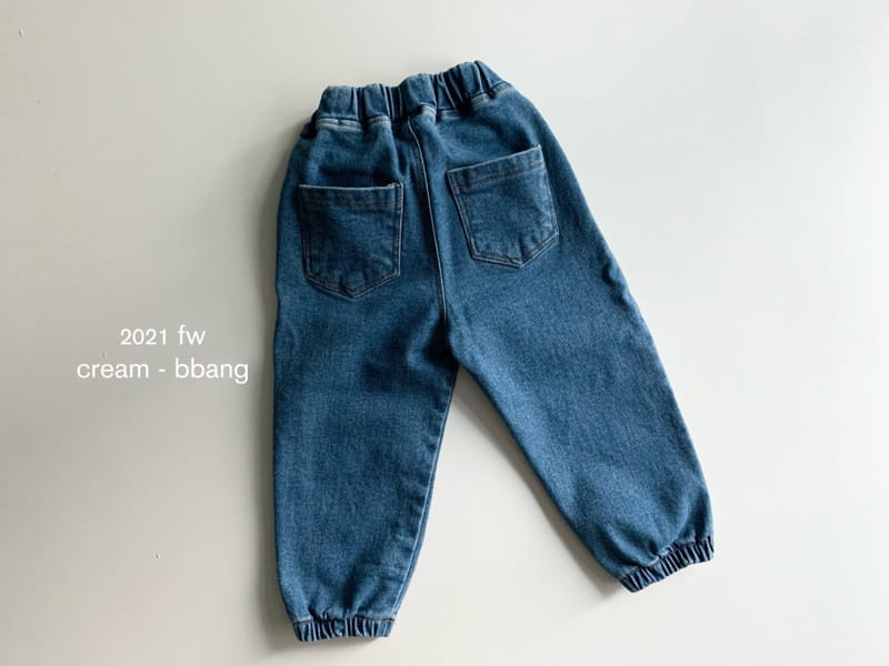 CREAM BBANG - Korean Children Fashion - #Kfashion4kids - Fleece Denim Jogger Pants - 10