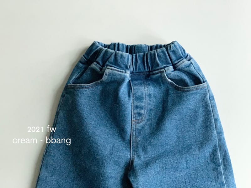 CREAM BBANG - Korean Children Fashion - #Kfashion4kids - Fleece Denim Jogger Pants - 11