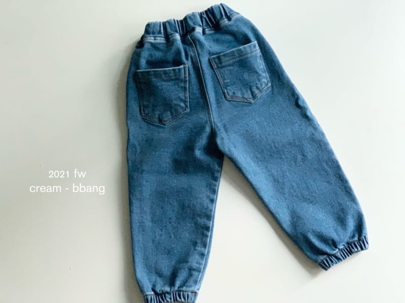 CREAM BBANG - Korean Children Fashion - #Kfashion4kids - Fleece Denim Jogger Pants - 4