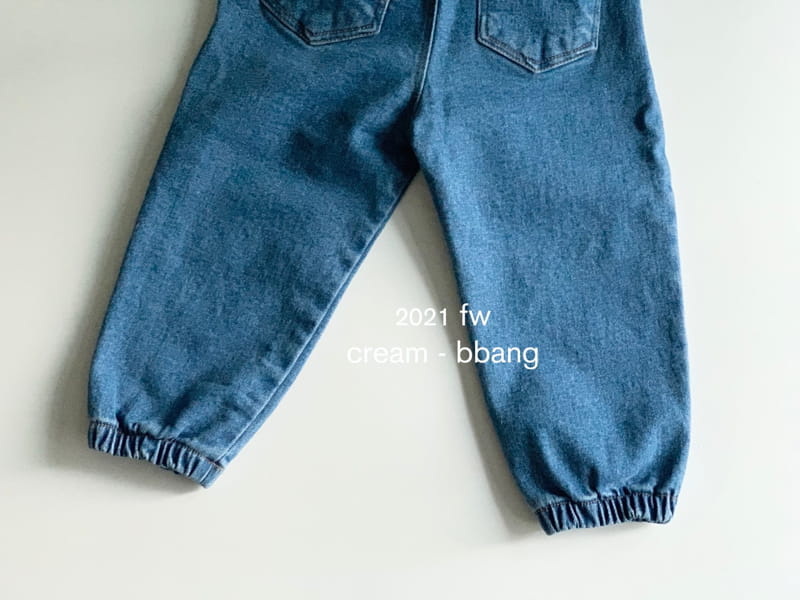 CREAM BBANG - Korean Children Fashion - #Kfashion4kids - Fleece Denim Jogger Pants - 5
