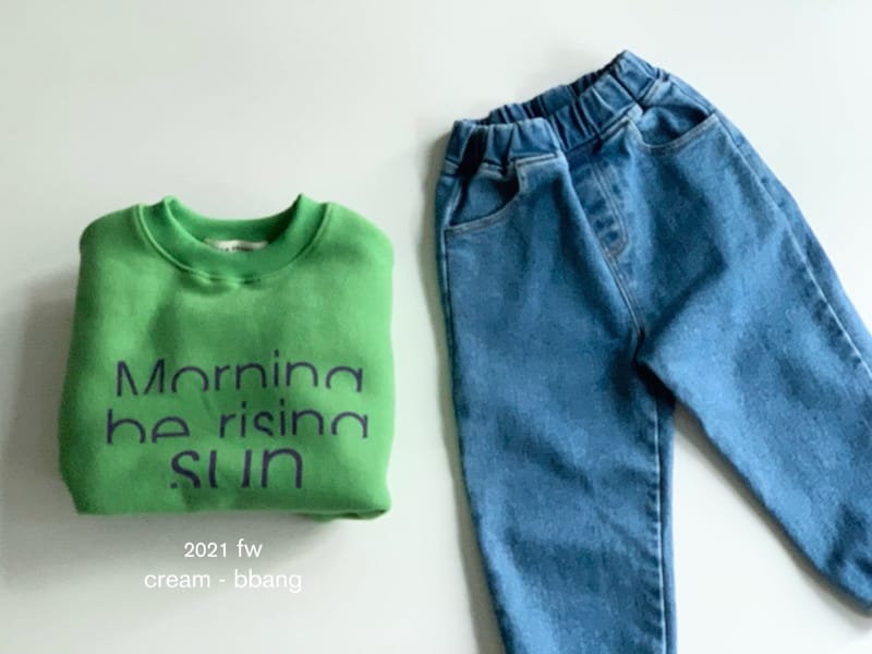 CREAM BBANG - Korean Children Fashion - #Kfashion4kids - Fleece Denim Jogger Pants - 6