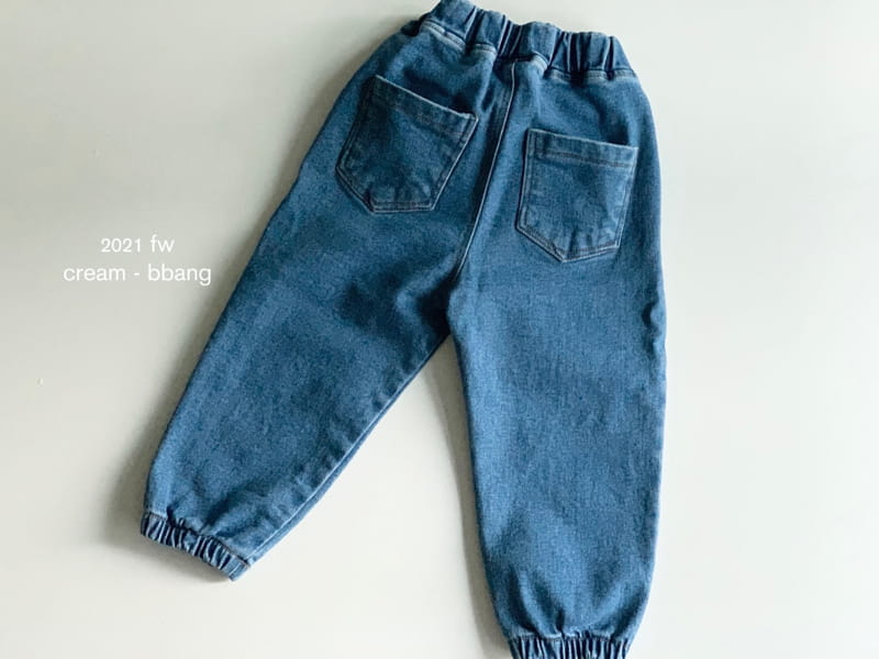CREAM BBANG - Korean Children Fashion - #Kfashion4kids - Fleece Denim Jogger Pants - 8