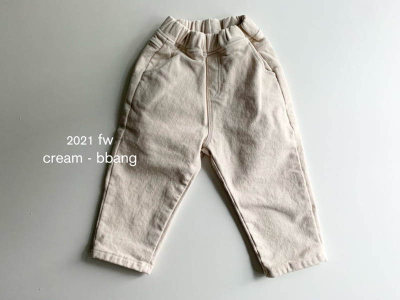 CREAM BBANG - Korean Children Fashion - #Kfashion4kids - Fleece Cotton Basic Baggy Pants - 4