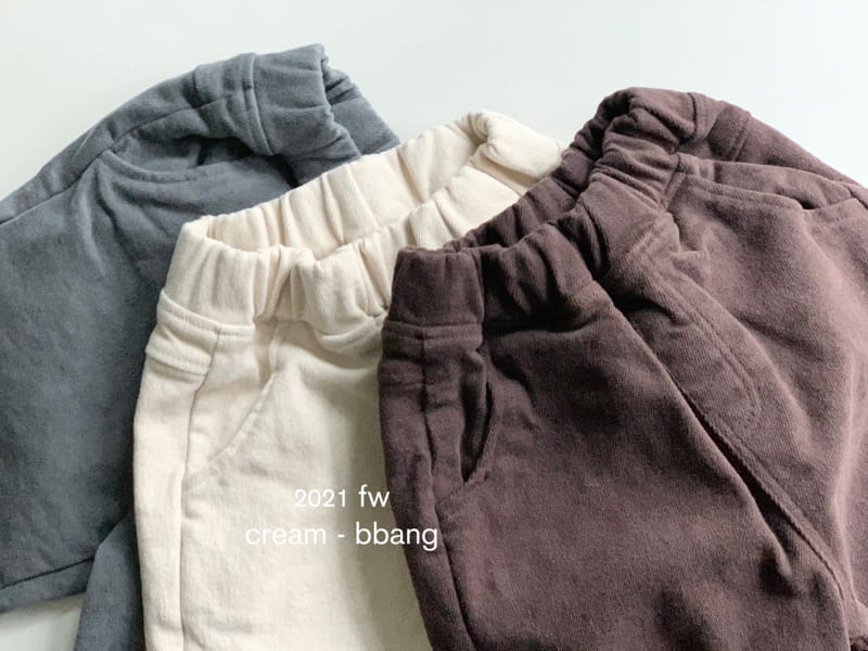 CREAM BBANG - Korean Children Fashion - #Kfashion4kids - Fleece Cotton Basic Baggy Pants - 7