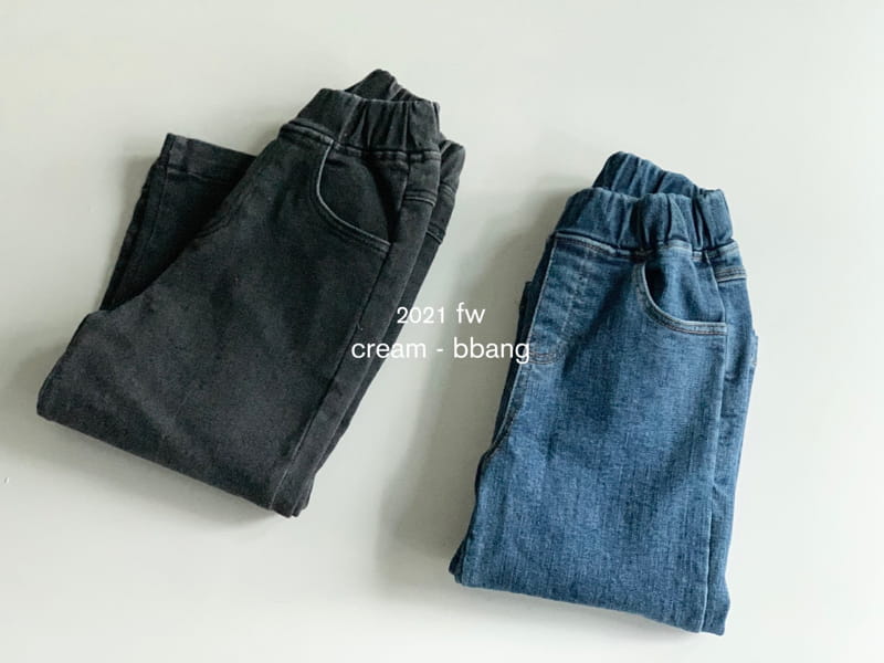 CREAM BBANG - Korean Children Fashion - #Kfashion4kids - Fleece Denim Wide Pants