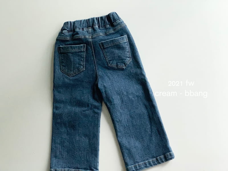 CREAM BBANG - Korean Children Fashion - #Kfashion4kids - Fleece Denim Wide Pants - 10