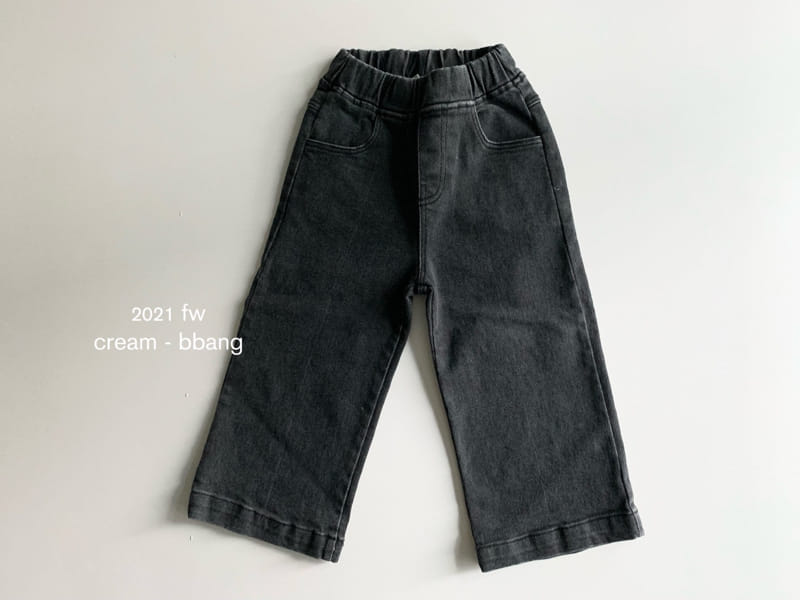 CREAM BBANG - Korean Children Fashion - #Kfashion4kids - Fleece Denim Wide Pants - 2
