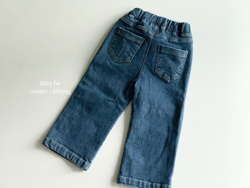 CREAM BBANG - Korean Children Fashion - #Kfashion4kids - Fleece Denim Wide Pants - 3
