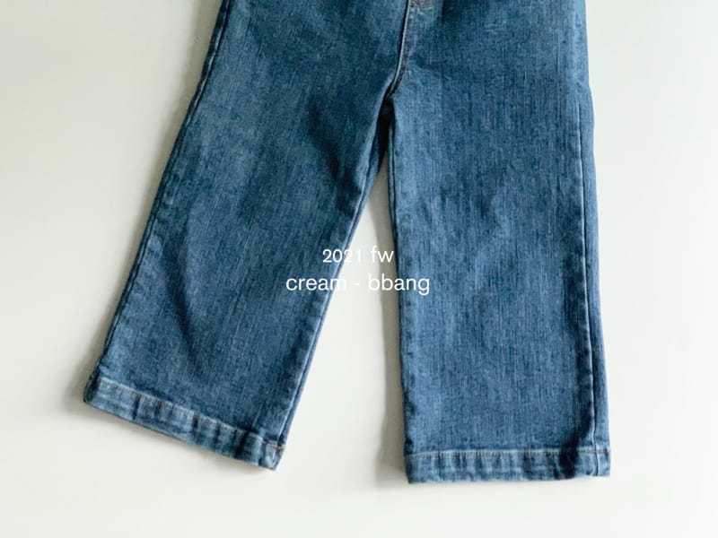 CREAM BBANG - Korean Children Fashion - #Kfashion4kids - Fleece Denim Wide Pants - 7