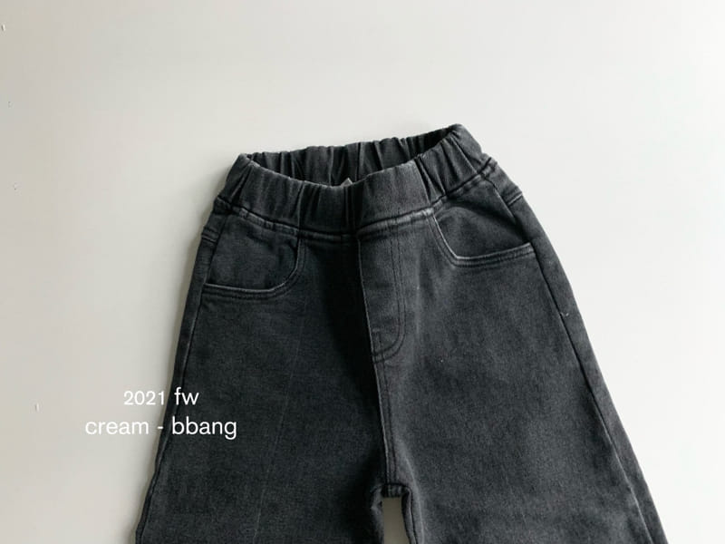 CREAM BBANG - Korean Children Fashion - #Kfashion4kids - Fleece Denim Wide Pants - 9