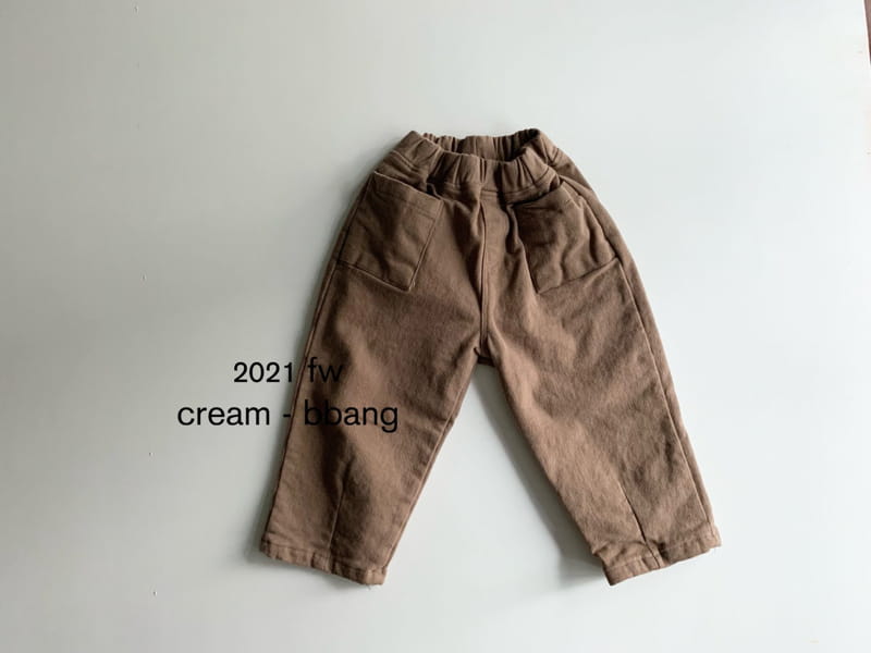 CREAM BBANG - Korean Children Fashion - #Kfashion4kids - Fleece Cotton Dart Baggy Pants
