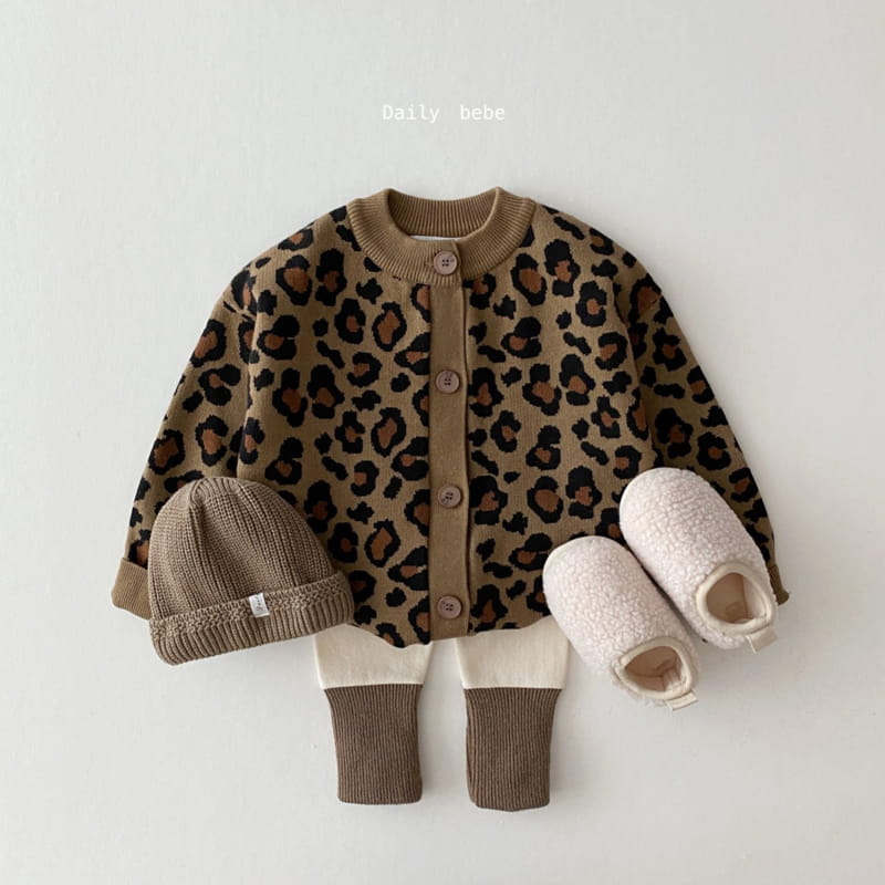 DAILY BEBE - Korean Children Fashion - #Kfashion4kids - Leopard Cardigan