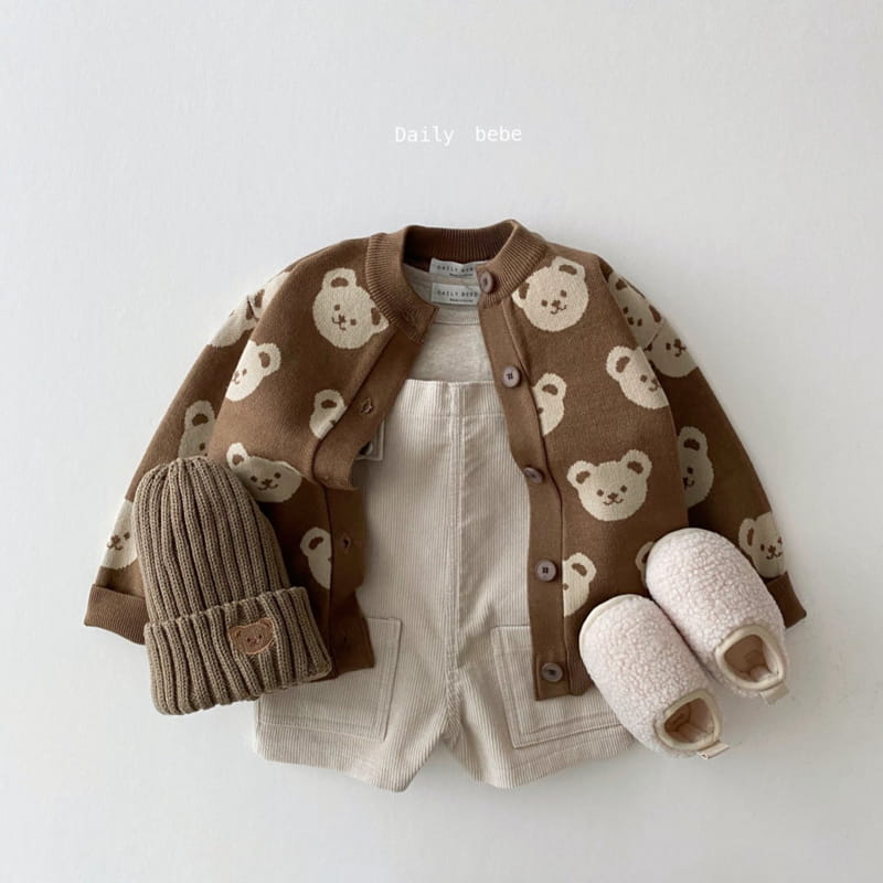 DAILY BEBE - Korean Children Fashion - #Kfashion4kids - Bear Cardigna - 6