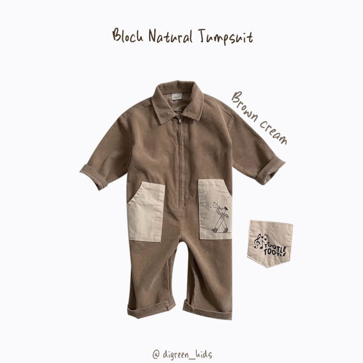 DIGREEN - Korean Children Fashion - #Kfashion4kids - Block Natural Jumpsuit - 4