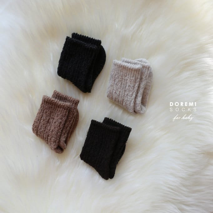 DOREMI SOCKS - Korean Children Fashion - #Kfashion4kids - Twist Wool Socks [set of 4] - 4