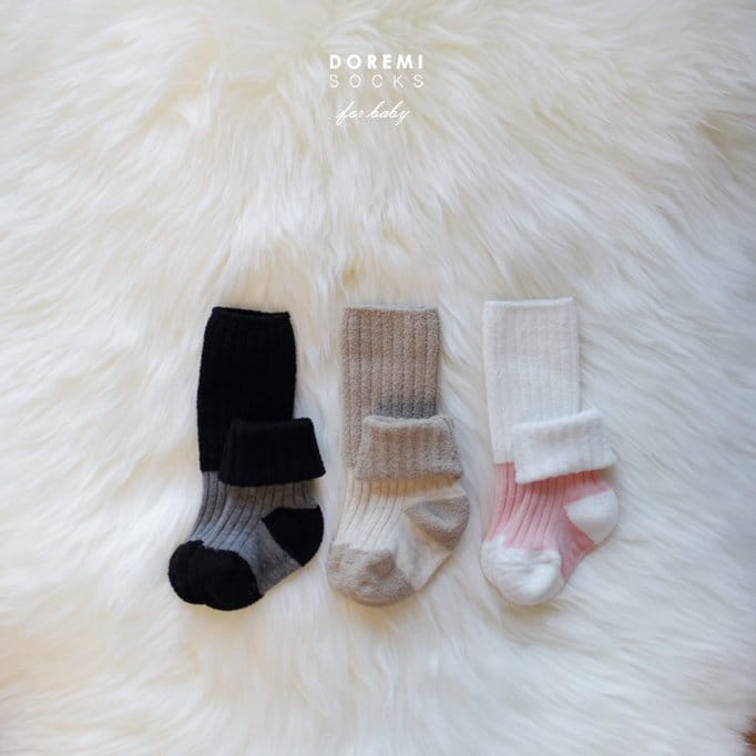 DOREMI SOCKS - Korean Children Fashion - #Kfashion4kids - Soft Two Tone Warmer [set of 3]