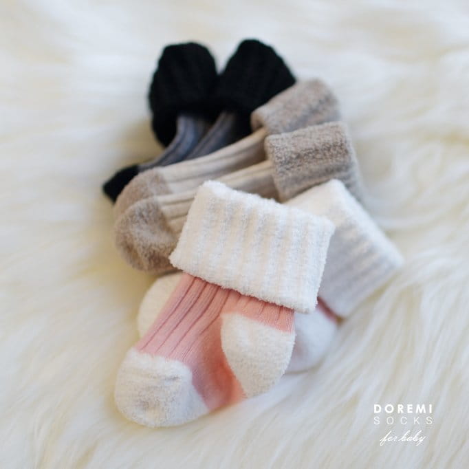 DOREMI SOCKS - Korean Children Fashion - #Kfashion4kids - Soft Two Tone Warmer [set of 3] - 10