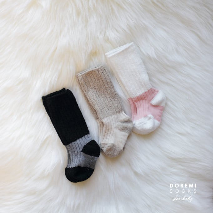 DOREMI SOCKS - Korean Children Fashion - #Kfashion4kids - Soft Two Tone Warmer [set of 3] - 3