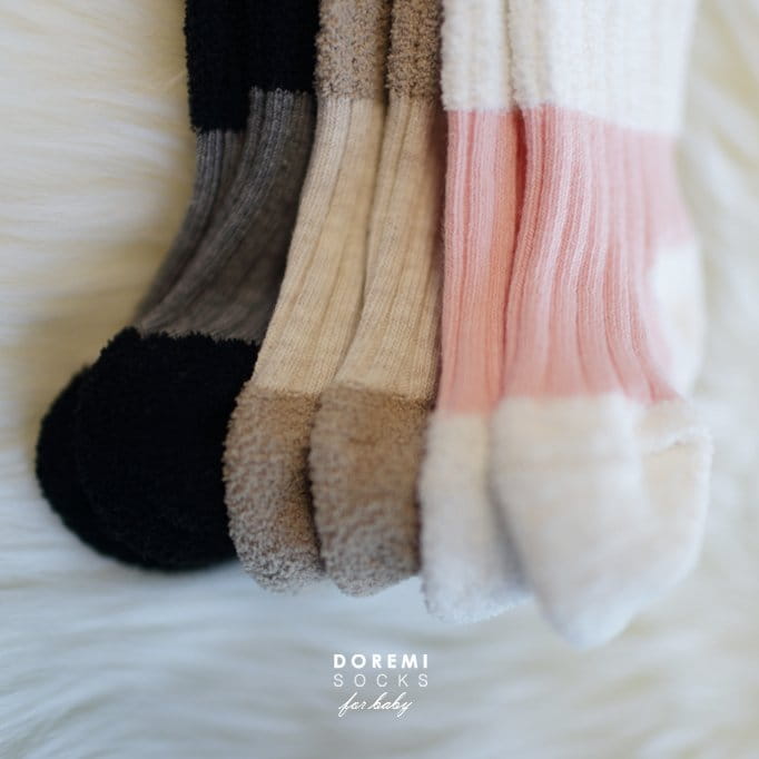 DOREMI SOCKS - Korean Children Fashion - #Kfashion4kids - Soft Two Tone Warmer [set of 3] - 4