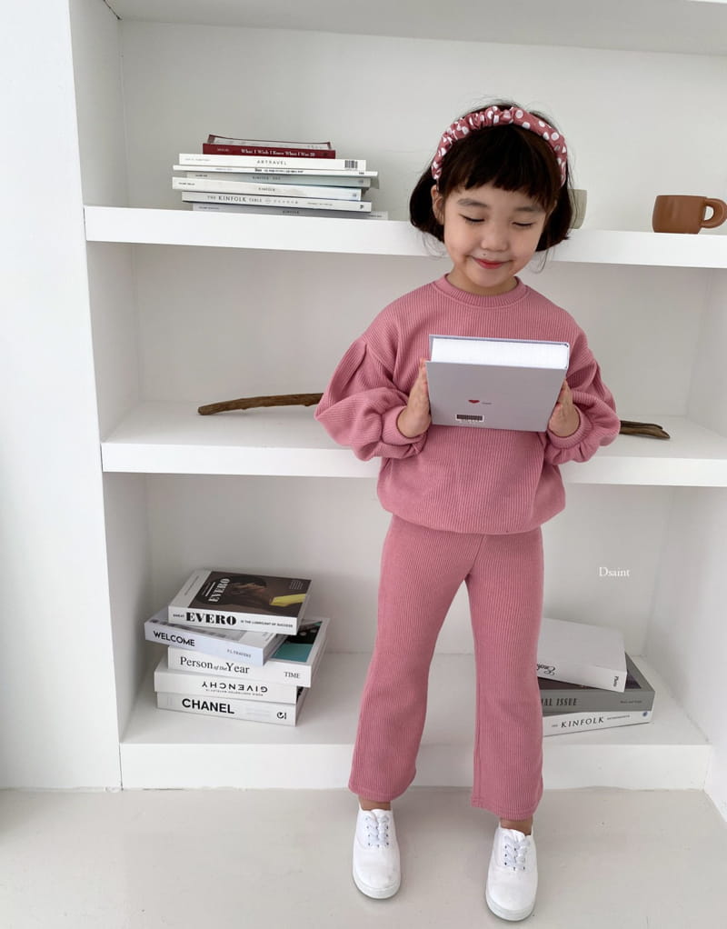 DSAINT - Korean Children Fashion - #Kfashion4kids - Lovely Knit Bootscut Top Bottom Set - 8