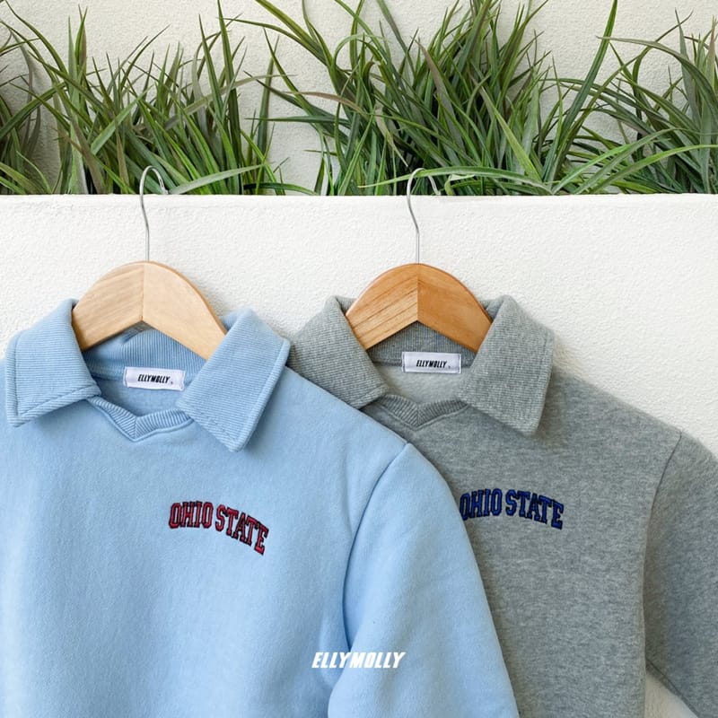 ELLYMOLLY - Korean Children Fashion - #Kfashion4kids - Sibori Collar Sweatshirt - 3