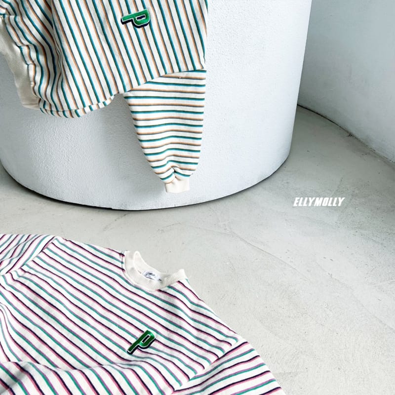 ELLYMOLLY - Korean Children Fashion - #Kfashion4kids - Stripes Embroidery Sweatshirt - 10