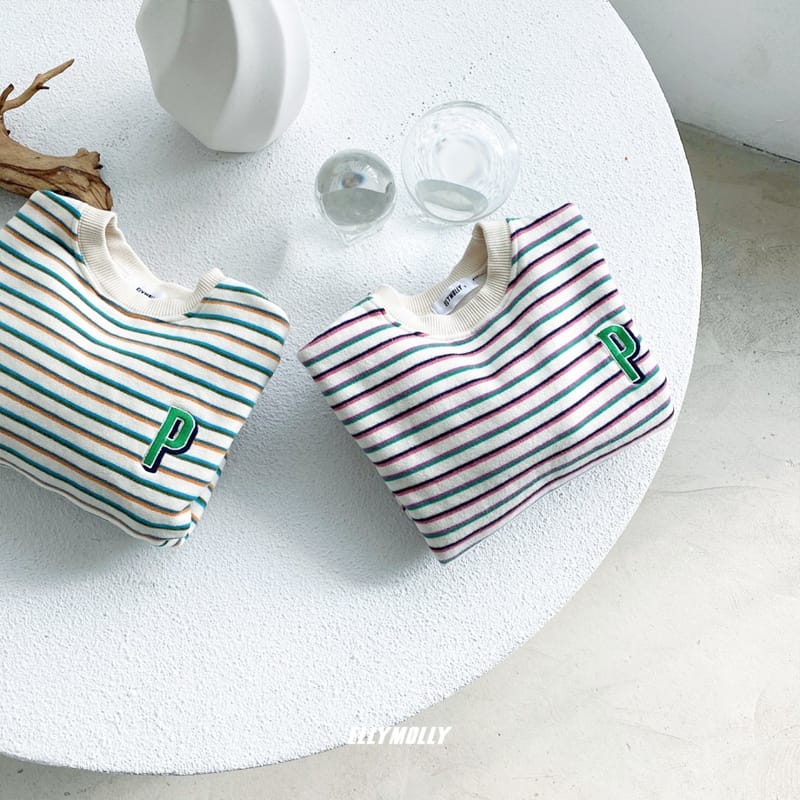ELLYMOLLY - Korean Children Fashion - #Kfashion4kids - Stripes Embroidery Sweatshirt - 11
