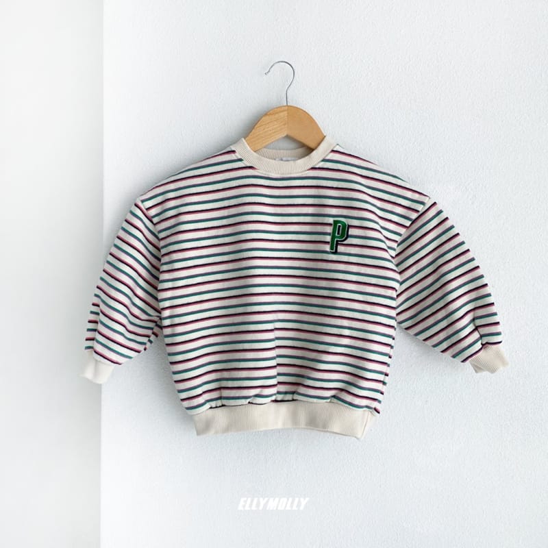 ELLYMOLLY - Korean Children Fashion - #Kfashion4kids - Stripes Embroidery Sweatshirt - 3