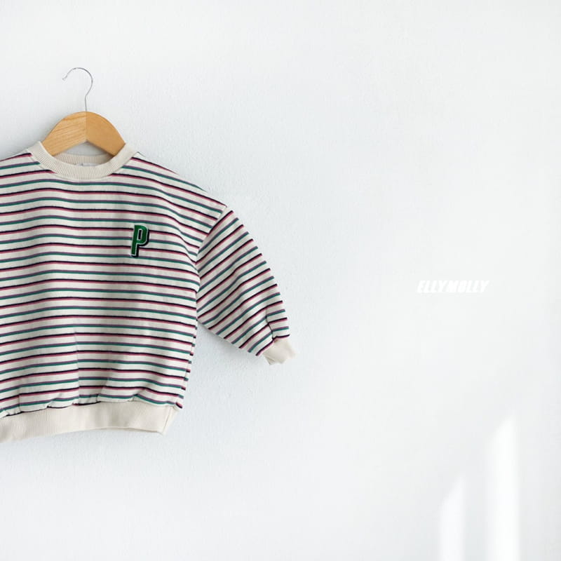 ELLYMOLLY - Korean Children Fashion - #Kfashion4kids - Stripes Embroidery Sweatshirt - 5