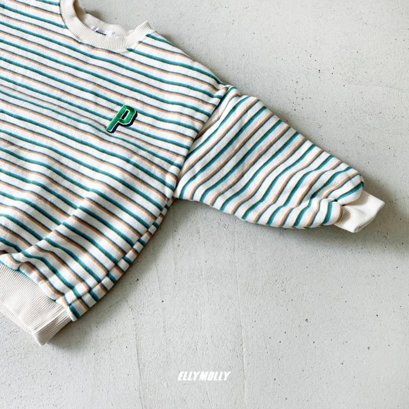 ELLYMOLLY - Korean Children Fashion - #Kfashion4kids - Stripes Embroidery Sweatshirt - 8