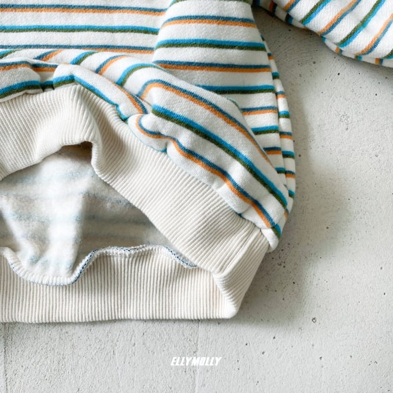 ELLYMOLLY - Korean Children Fashion - #Kfashion4kids - Stripes Embroidery Sweatshirt - 9