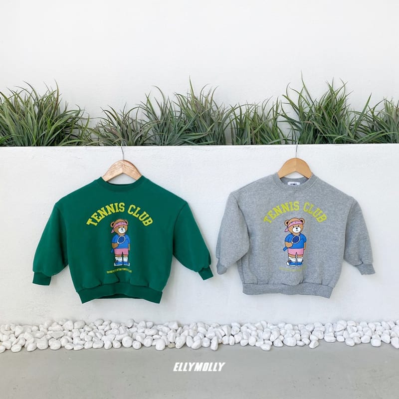 ELLYMOLLY - Korean Children Fashion - #Kfashion4kids - Fleece Tennis Bear Sweatshirt