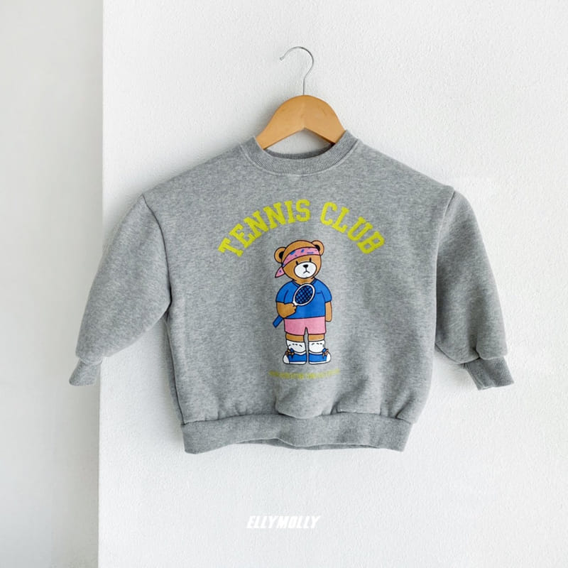 ELLYMOLLY - Korean Children Fashion - #Kfashion4kids - Fleece Tennis Bear Sweatshirt - 3