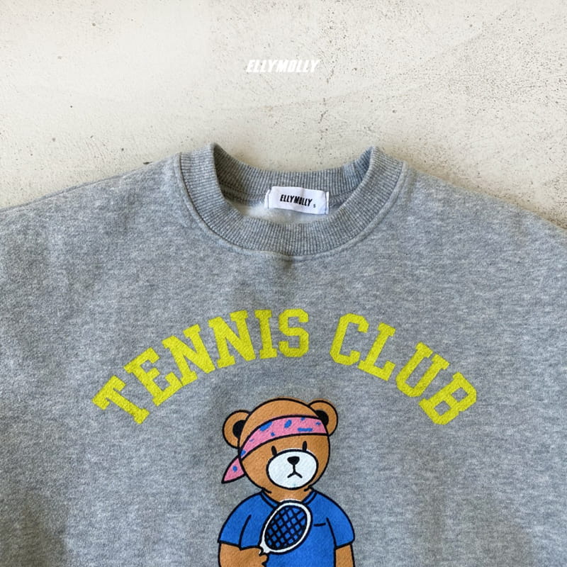 ELLYMOLLY - Korean Children Fashion - #Kfashion4kids - Fleece Tennis Bear Sweatshirt - 8
