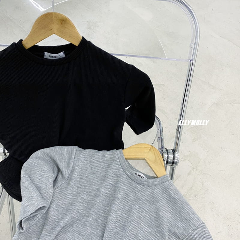 ELLYMOLLY - Korean Children Fashion - #Kfashion4kids - Rib Loose Long Tee - 8