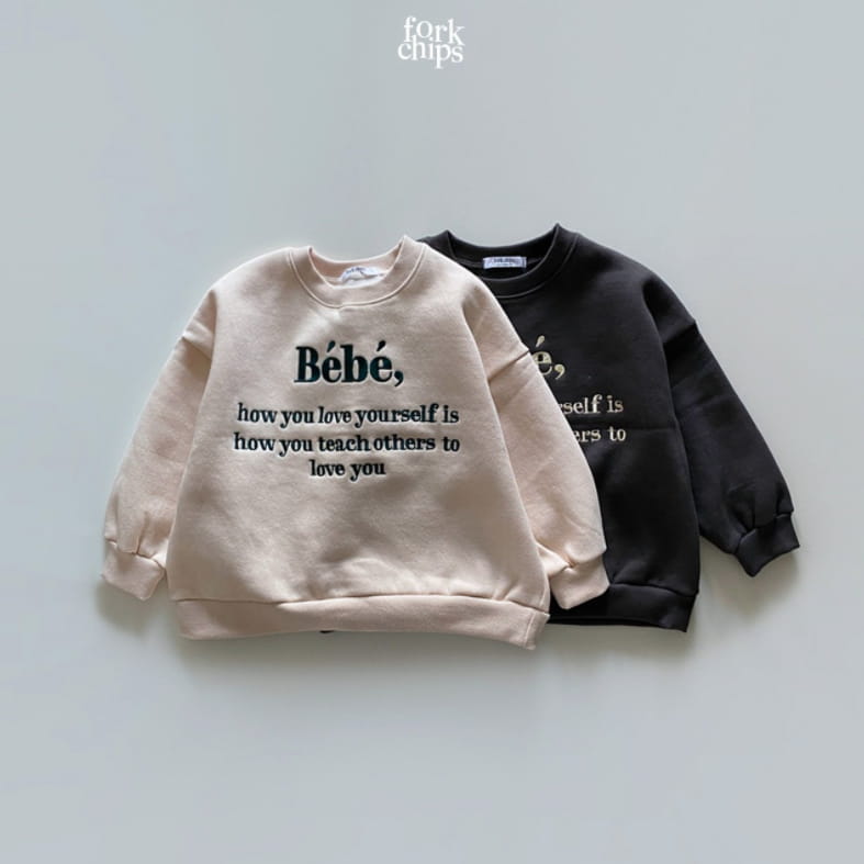 FORK CHIPS - Korean Children Fashion - #Kfashion4kids - Bibi Embroidery Sweatshirt