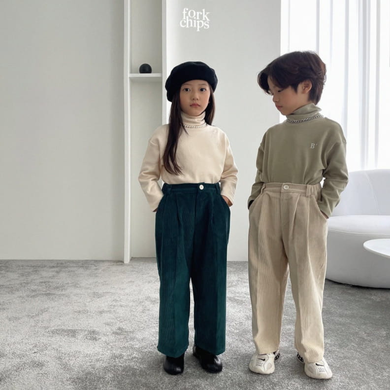 FORK CHIPS - Korean Children Fashion - #Kfashion4kids - Terry Rib Pants - 10