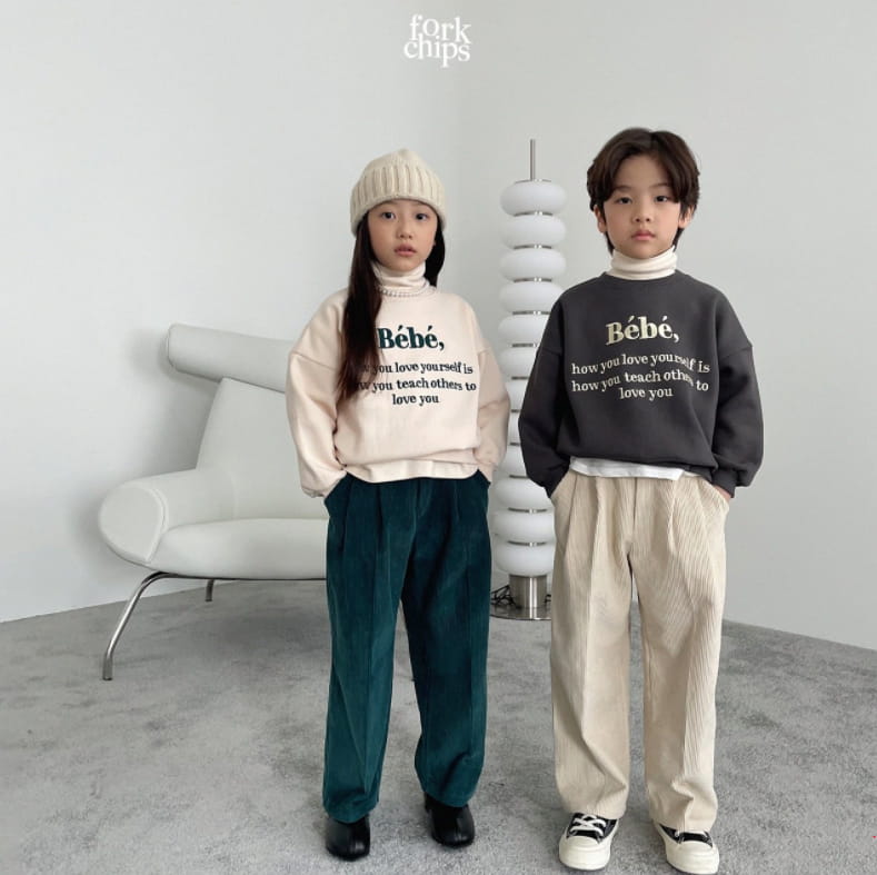 FORK CHIPS - Korean Children Fashion - #Kfashion4kids - Terry Rib Pants - 12