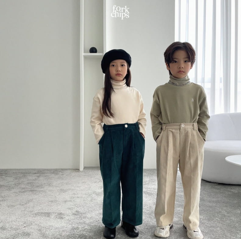 FORK CHIPS - Korean Children Fashion - #Kfashion4kids - Terry Rib Pants - 2