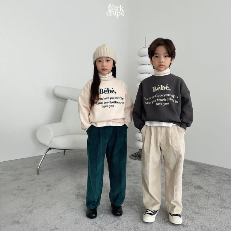 FORK CHIPS - Korean Children Fashion - #Kfashion4kids - Terry Rib Pants - 3