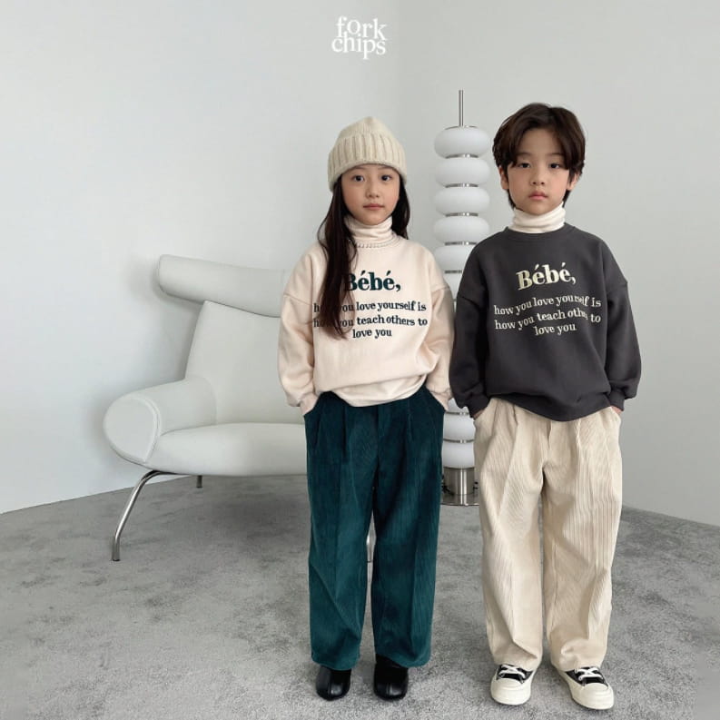 FORK CHIPS - Korean Children Fashion - #Kfashion4kids - Terry Rib Pants - 4