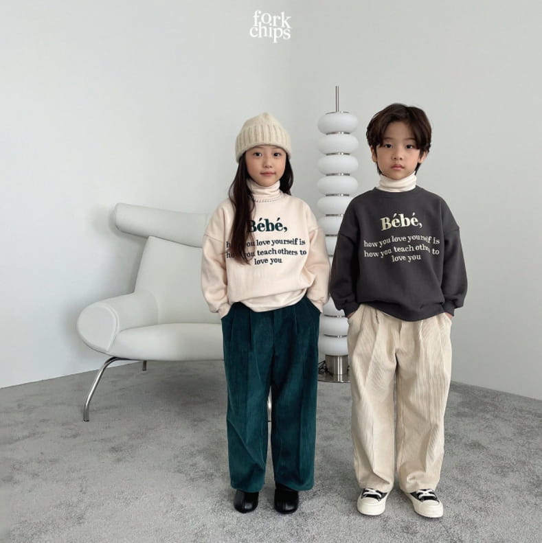 FORK CHIPS - Korean Children Fashion - #Kfashion4kids - Terry Rib Pants - 5