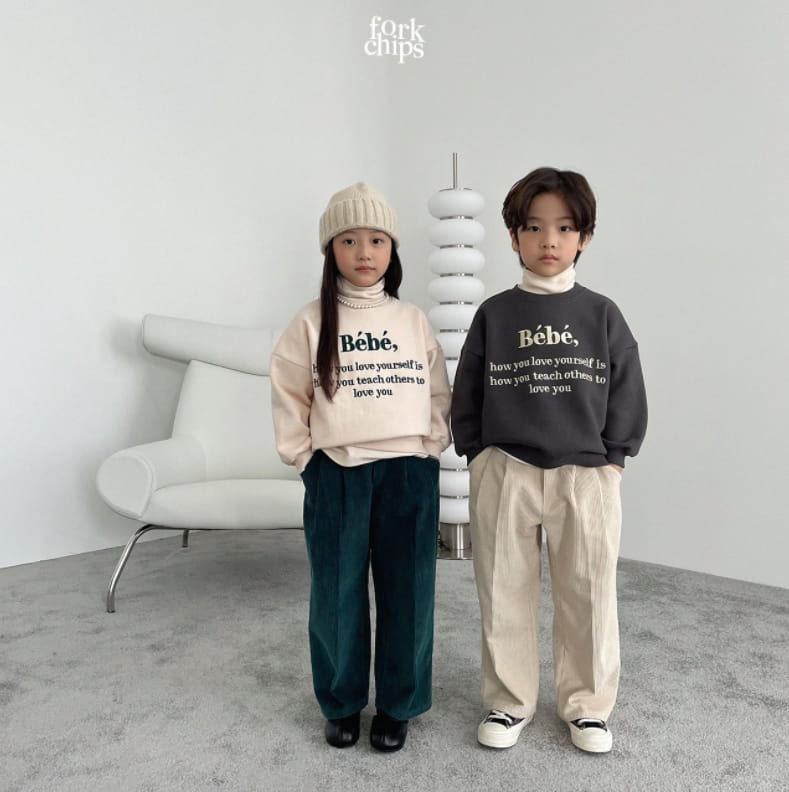 FORK CHIPS - Korean Children Fashion - #Kfashion4kids - Terry Rib Pants - 6