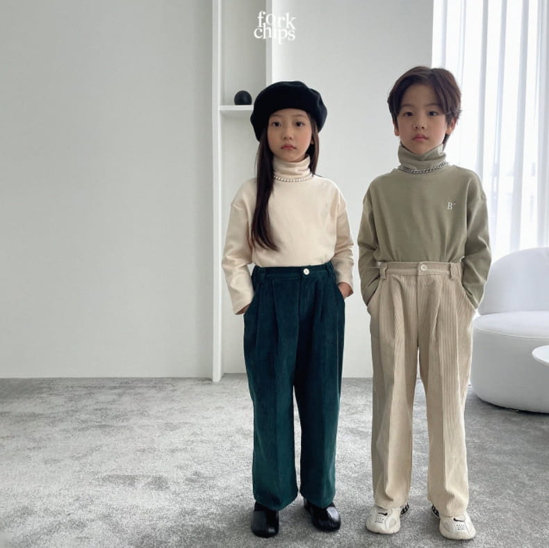 FORK CHIPS - Korean Children Fashion - #Kfashion4kids - Terry Rib Pants - 7
