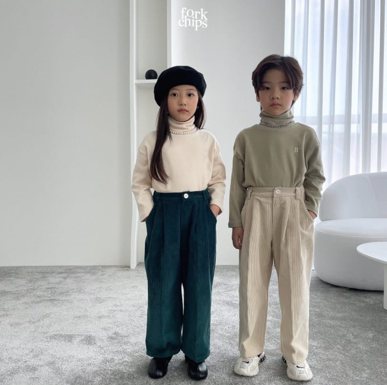 FORK CHIPS - Korean Children Fashion - #Kfashion4kids - Terry Rib Pants - 8