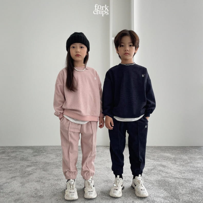 FORK CHIPS - Korean Children Fashion - #Kfashion4kids - Half Embroidery Top Bottom Set - 11