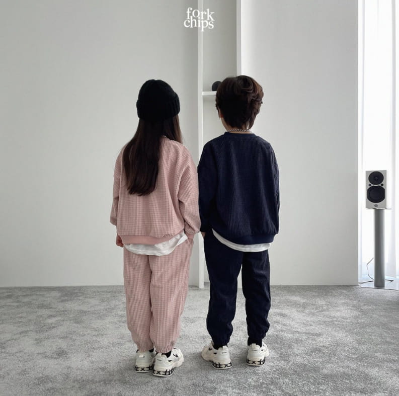 FORK CHIPS - Korean Children Fashion - #Kfashion4kids - Half Embroidery Top Bottom Set - 9