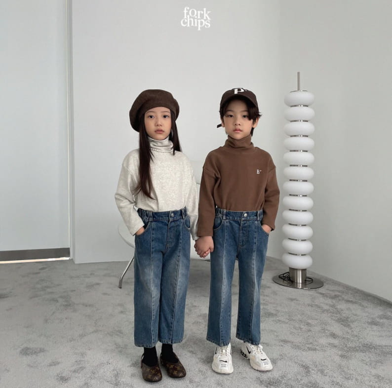 FORK CHIPS - Korean Children Fashion - #Kfashion4kids - Signature Turtleneck Tee - 3